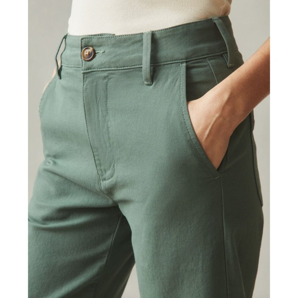 NEW American Giant Womens Size 8 Fern Wide‎ Leg Cotton Pants Ankle USA - Picture 2 of 11